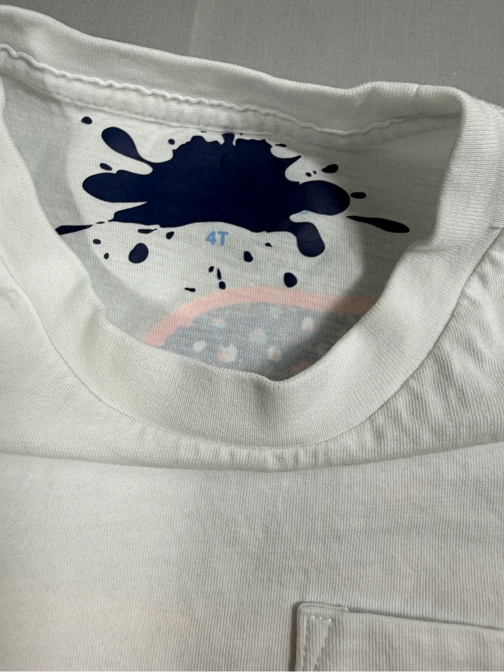 Vineyard Vines White Tee with Navy Floral Whale and Pink Trim - Picture 4 of 5